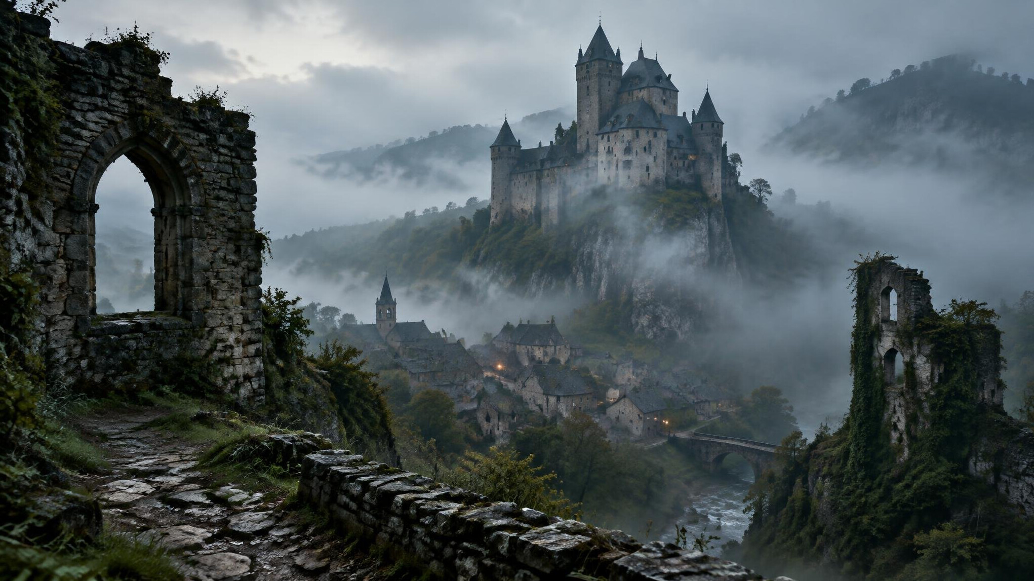 mysterious european castle